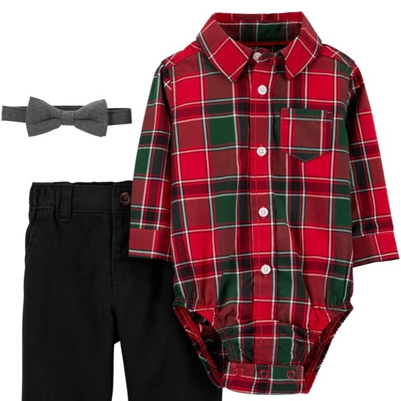 Carter's Other - Carter’s 3-Piece Plaid Dress Me Up Set